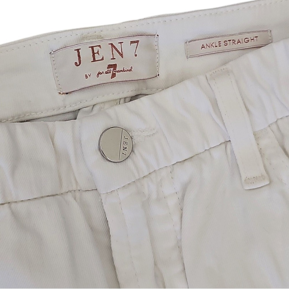 JEN7 by 7 For All Mankind Ankle Straight Leg Jeans White Denim‎ Casual Pants 8